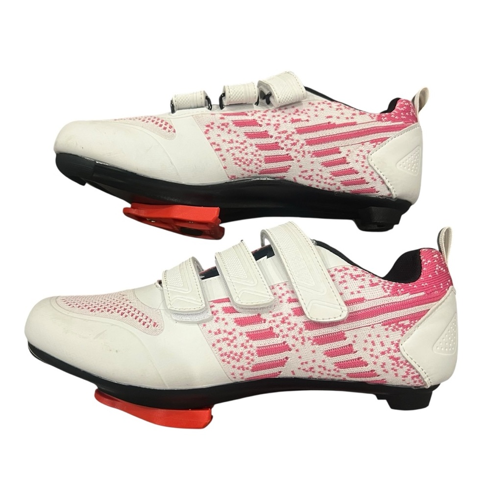 2/$15 Pink and White Athletic Cycling Shoes size 39 (US 7)